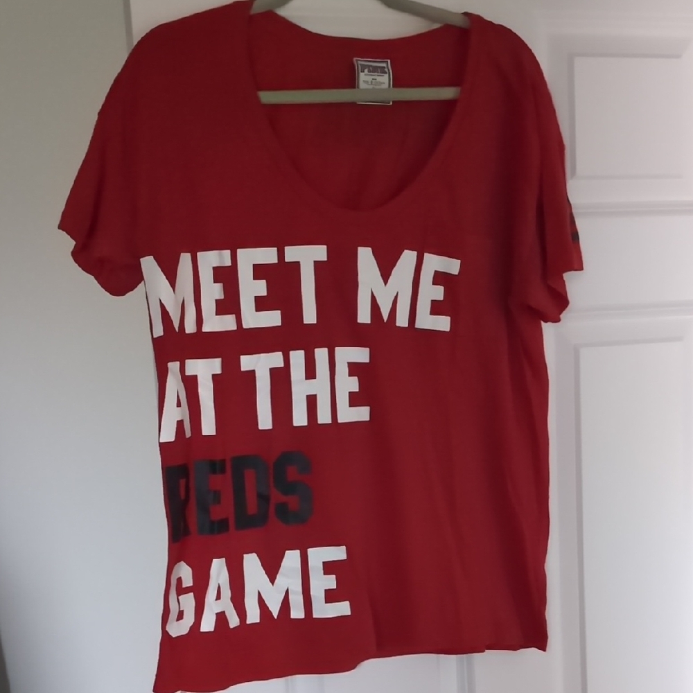 PINK Victoria's Secret Red Game Tee